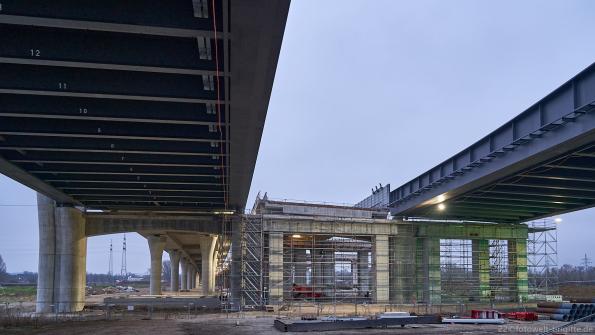 15. Jan., für die rechte Brücke erfolgt der Querverschub in 4 Wochen