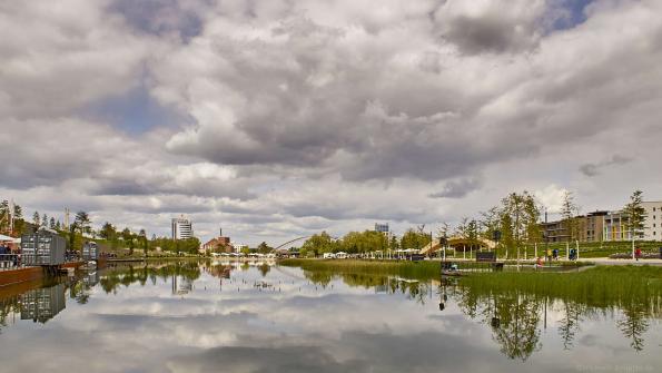 Blick über Karlssee Richtung Karl-Nägele-Brücke