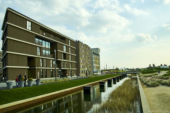 Stadt im Werden - Verbindung zum Floßhafen, Blick auf Stadtausstellung