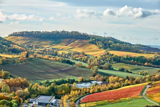 A 6 weiter Richtung Bad Rappenau, im Hintergrund: Kayberg