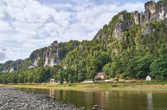 Blick von Rathen auf die Bastei