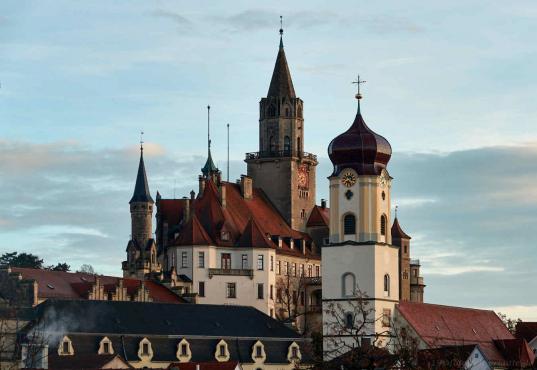 Sigmaringen, Schloßblick vom Frühstücksplatz  aus